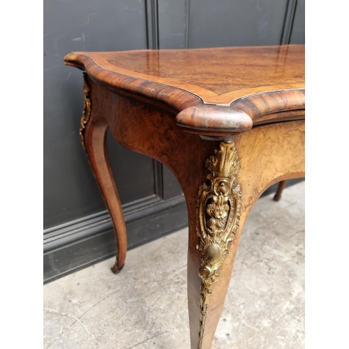 1095 - A good Louis XV style burr walnut and thuya crossbanded card table, 99.5cm wide. ... 