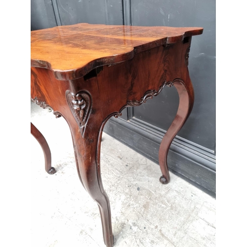 1099 - A 19th century Continental mahogany work table, with sliding top, 57cm wide.