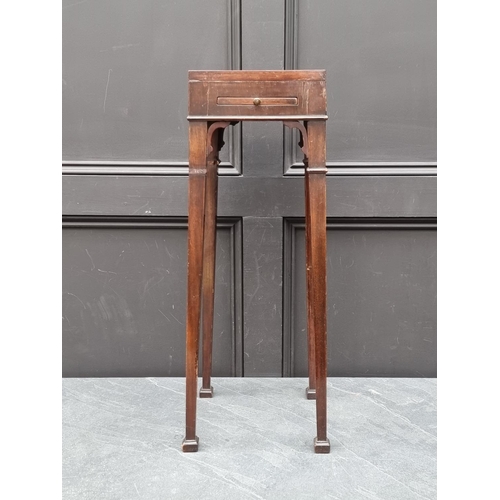 1108 - An antique mahogany urn stand, 24.5cm wide, (faults). 