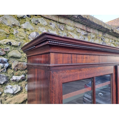 1124 - A George III oak and mahogany bookcase, 126.5cm wide; together with another George III chest of draw... 