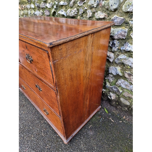 1124 - A George III oak and mahogany bookcase, 126.5cm wide; together with another George III chest of draw... 