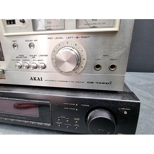 1156 - Hi-Fi Equipment: a Pioneer F-502RDS Digital Synthesizer Tuner; an Akai CS-702D II Stereo Cassette De... 