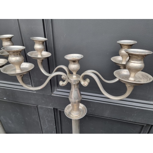 1175 - A large pair of four branch candelabra, 80cm high. (2)