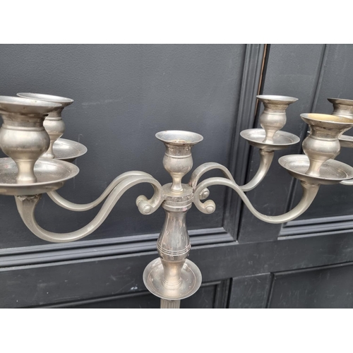 1175 - A large pair of four branch candelabra, 80cm high. (2)