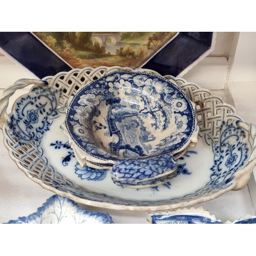 1191 - A group of 18th and 19th century English & continental pottery and porcelain, to include a ... 