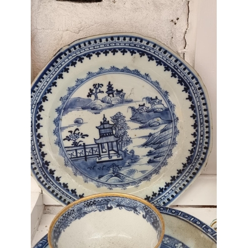 1191 - A group of 18th and 19th century English & continental pottery and porcelain, to include a ... 