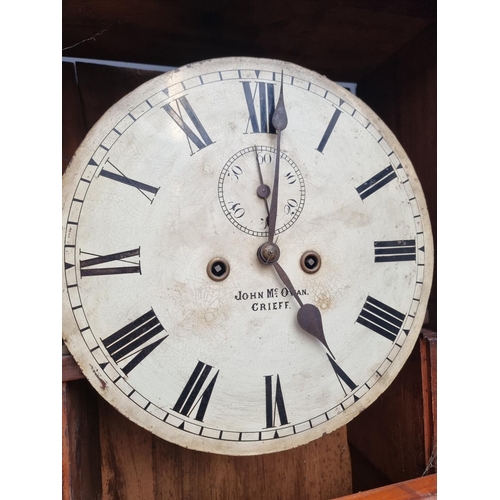 1229 - A 19th century Scottish mahogany eight day longcase clock, the 13in painted circular dial inscribed ... 