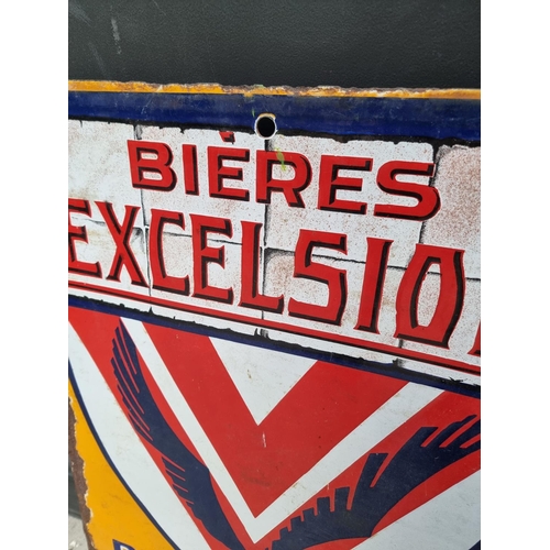 1237 - A vintage French 'Bieres Excelsior' enamel sign, 67 x 46cm.