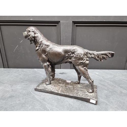 1248 - A resin gun dog, 34cm high, (fine crack to tail).