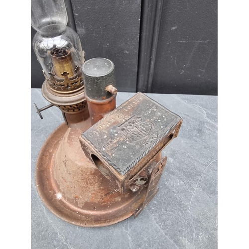 1253 - A 19th century brass 'hairy paw' doorstop, 37.5cm high.