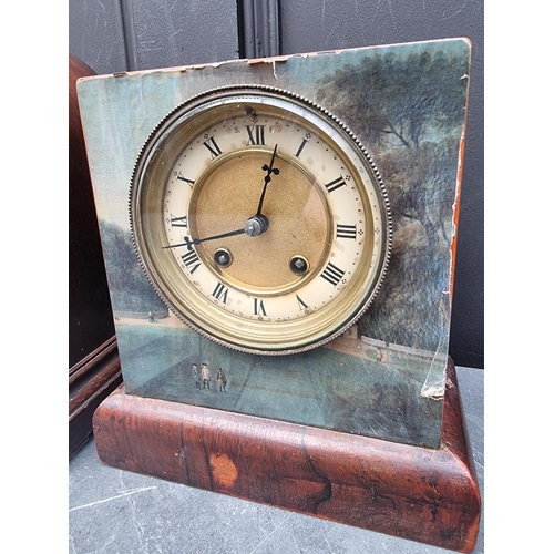 1257 - A late 19th century mahogany dome top mantel clock, the silvered dial inscribed 'Mappin & Webb, ... 