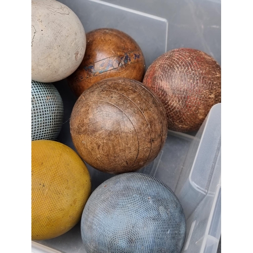 1284 - A collection of carpet bowls. (12)