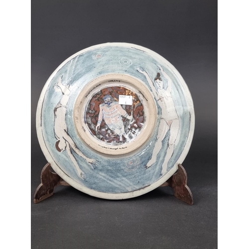 1288 - Studio Pottery: an Eric James Mellon 'Circus' plate, signed, titled and dated 03/93, 29cm diameter.... 