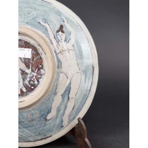 1288 - Studio Pottery: an Eric James Mellon 'Circus' plate, signed, titled and dated 03/93, 29cm diameter.... 