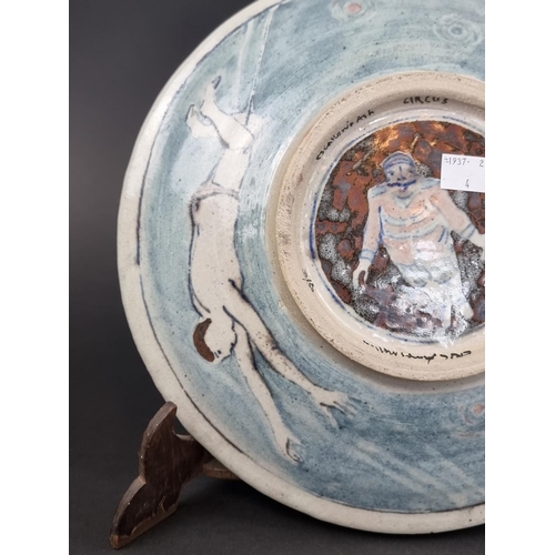 1288 - Studio Pottery: an Eric James Mellon 'Circus' plate, signed, titled and dated 03/93, 29cm diameter.... 