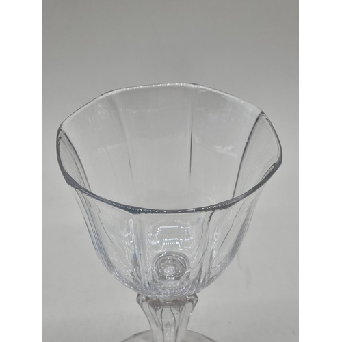 1291 - An 18th century pedestal sweetmeat glass, with octagonal bowl and stem, 19cm high. ... 