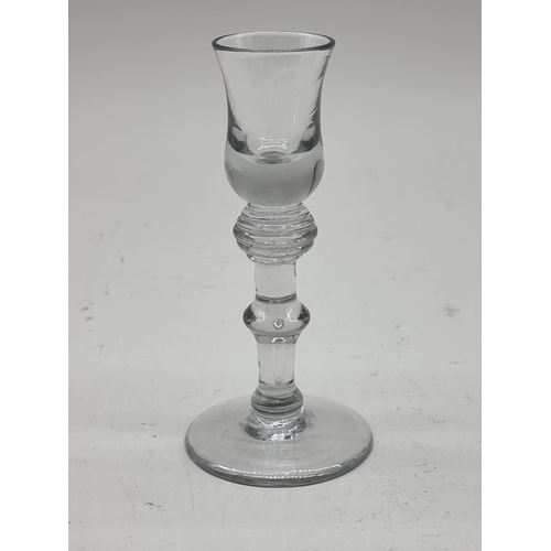 1299 - An antique cordial glass, 14cm high.