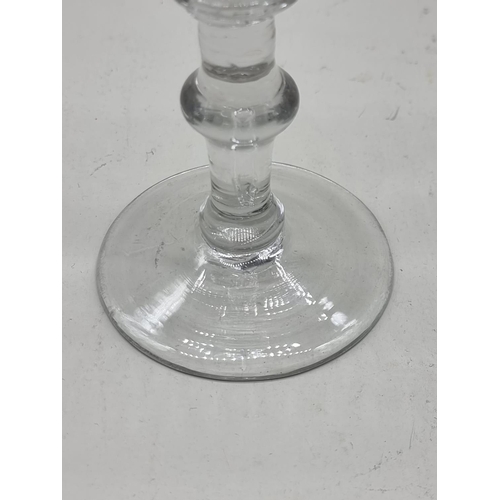 1299 - An antique cordial glass, 14cm high.