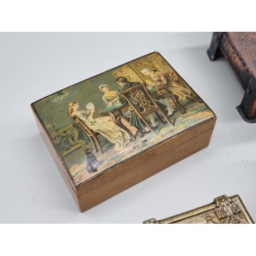 1310 - A collection of 19th century and later boxes and caskets, largest 15cm wide. (11)