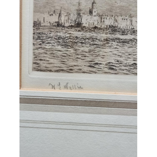 1345 - William Lionel Wyllie, 'HMS Victory in Portsmouth Harbour', signed, etching, pl.21.5 x 49.5cm.&... 