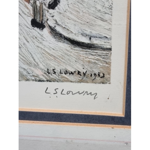 1360 - L S Lowry, 'Industrial Scene (1974)', signed in pencil, blindstamped, colour print, I.34.5 x 24.5cm.... 