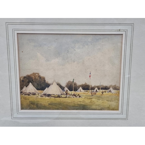 1371 - English School, early 20th century, Scout Camp at Richmond Park, watercolour, 19 x 25cm.... 