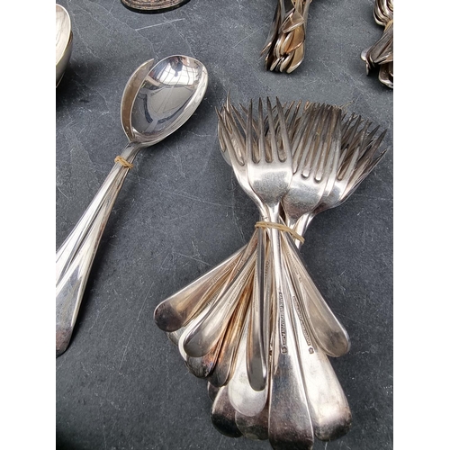 1391 - A collection of electroplated cutlery, by Mappin & Webb; and other electroplate.... 