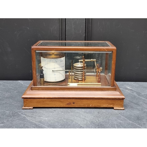 1415 - A mahogany barograph, labelled 'T M Taylor & Sons, Cowes', with chart drawer, 37cm wide.... 