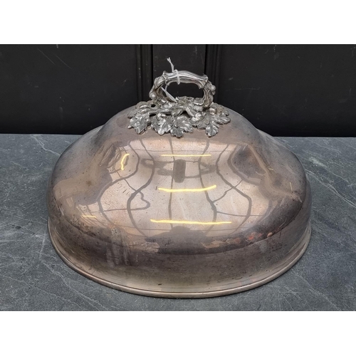 1421 - A Victorian electroplated meat dish cover, 41cm wide.