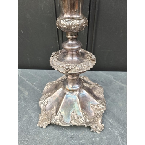 1454 - A large electroplated centrepiece, 41cm high.   