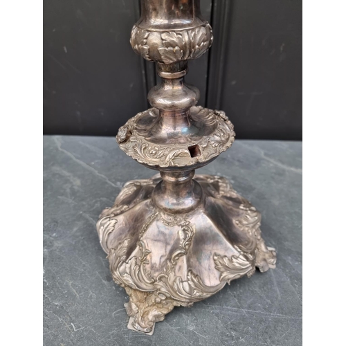 1454 - A large electroplated centrepiece, 41cm high.   