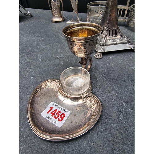 1459 - An interesting group of WMF and other similar Secessionist electroplated items, largest 23.5cm high.... 