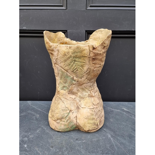 1475 - Studio Pottery: a Pauline Lee torso vase, 37.5cm high.