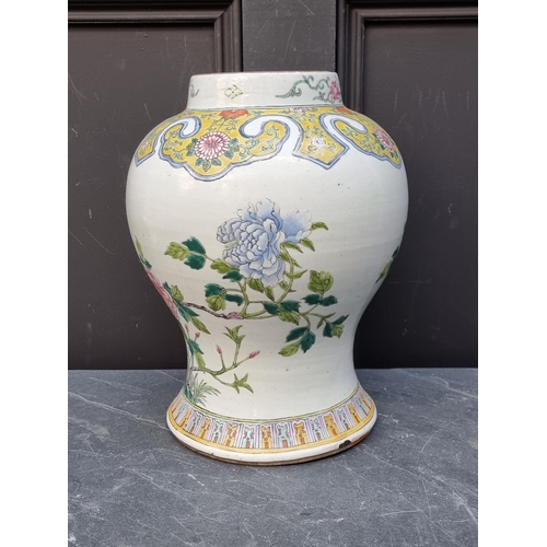 1480 - A Chinese famille rose inverted baluster vase, 19th century, 31.5cm high.