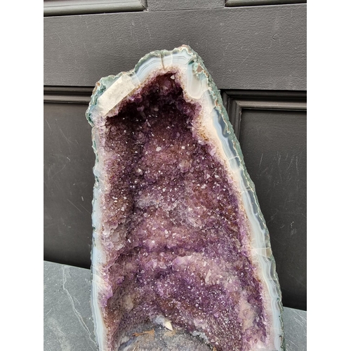 1486 - Natural History: a large amethyst geode, 36cm high.