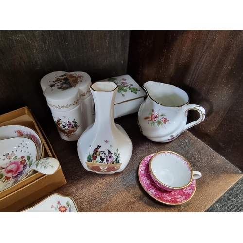 1504 - A Royal Crown Derby 'Blue Pimpernel' pattern tea for two set; together with other Royal Crown Derby;... 