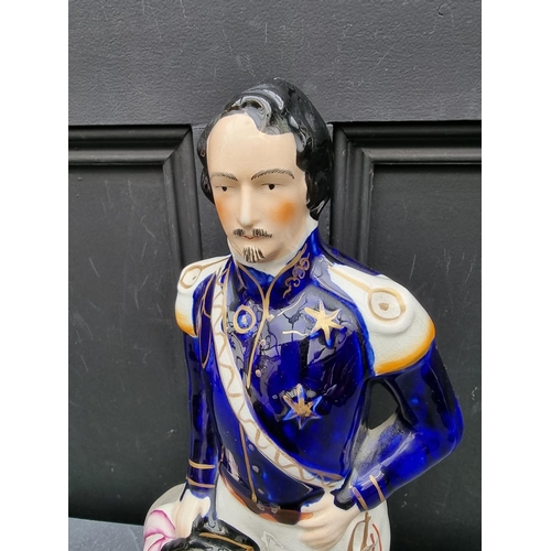 1533 - A large Victorian Staffordshire pottery figure of 'Louis Napoleon', 42cm high.