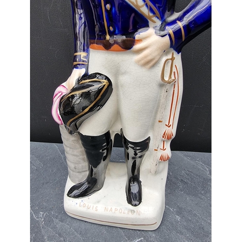 1533 - A large Victorian Staffordshire pottery figure of 'Louis Napoleon', 42cm high.