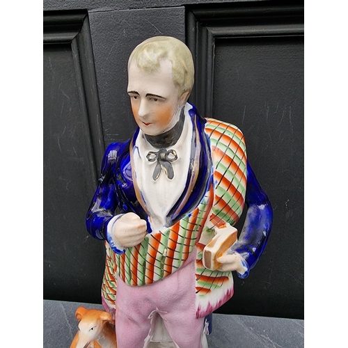 1536 - A large Victorian Staffordshire pottery figure of 'Walter Scott', 36.5cm high.