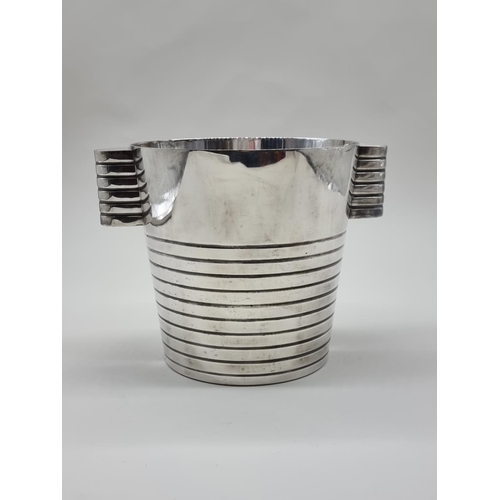 1594 - An Art Deco style electroplated wine cooler, 18.5cm high.