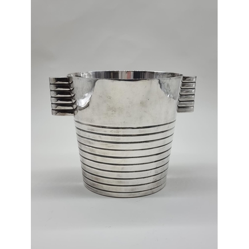 1594 - An Art Deco style electroplated wine cooler, 18.5cm high.