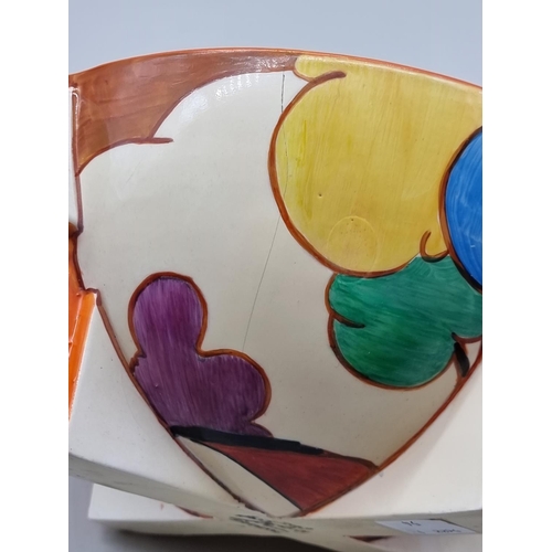 1600 - A Clarice Cliff 'Blue Autumn' pattern Odilon bowl, shape 441, 27cm wide. (cracked).... 