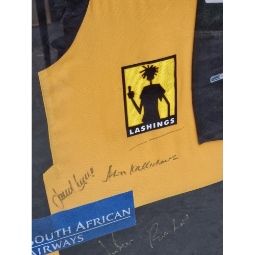 1622 - Sporting Interest: an 'SAA Lashings World XI' 2005 South Africa Tour signed cricket shirt, framed an... 