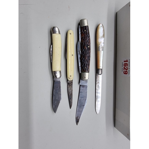 1629 - A collection of old penknives and similar. (14)