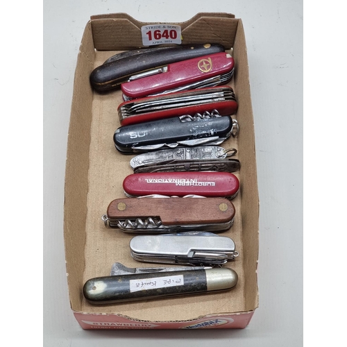 1640 - Ten various penknives. 