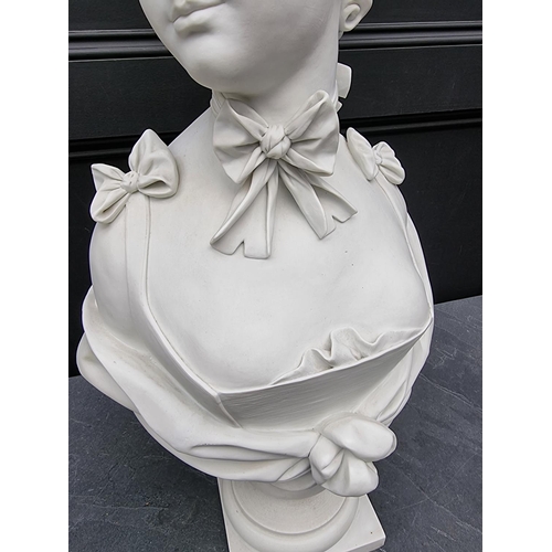 1647 - A large and impressive French 19th century bisque porcelain bust of a lady, inscribed 'Modele Samson... 