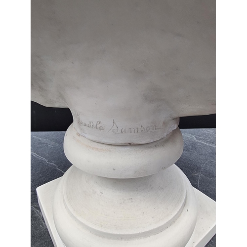 1647 - A large and impressive French 19th century bisque porcelain bust of a lady, inscribed 'Modele Samson... 