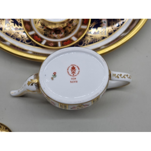 1683 - A Royal Crown Derby Imari miniature bachelor's teaset, the tray 19.5cm wide.