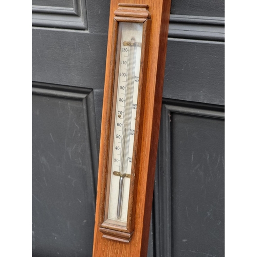 1662 - A Victorian oak stick barometer, the ivory dial inscribed 'J Davis & Son, Derby'. DEFRA Ivory Ac... 