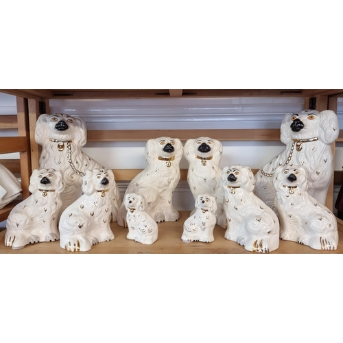 1738 - Five pairs of Royal Doulton Spaniels, largest 25.5cm. (10)